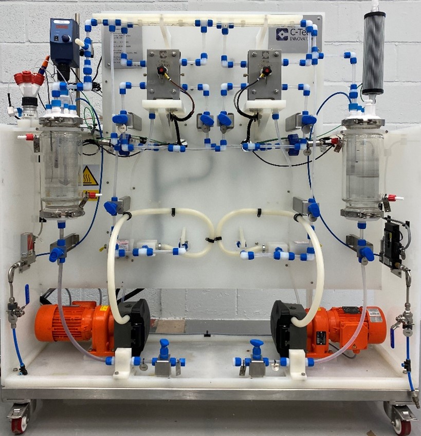 Photograph of AFCP's ELENDES electrochemical rig at NNL's Preston Laboratory. 
