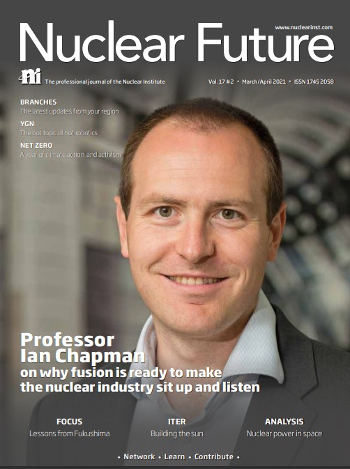 Front cover of the March/April issue of Nuclear Future.